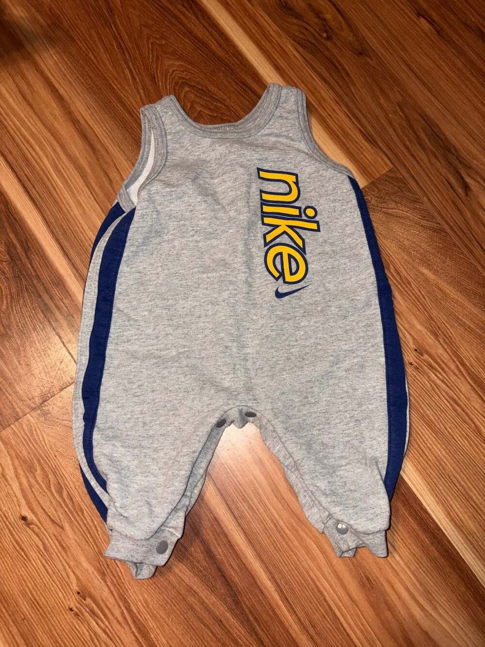 Nike Baby Romper 6-9 Months Y2K Gray Blue Sleeveless One Piece Infant Outfit